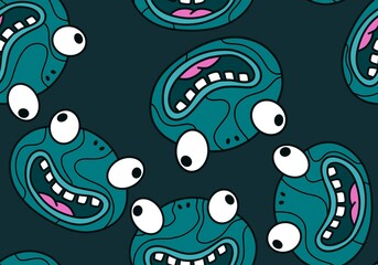 Cartoon kawaii animals seamless frogs pattern for wrapping paper and fabrics and linens and kids clothes print