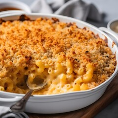 A delicious photo of American mac and cheese