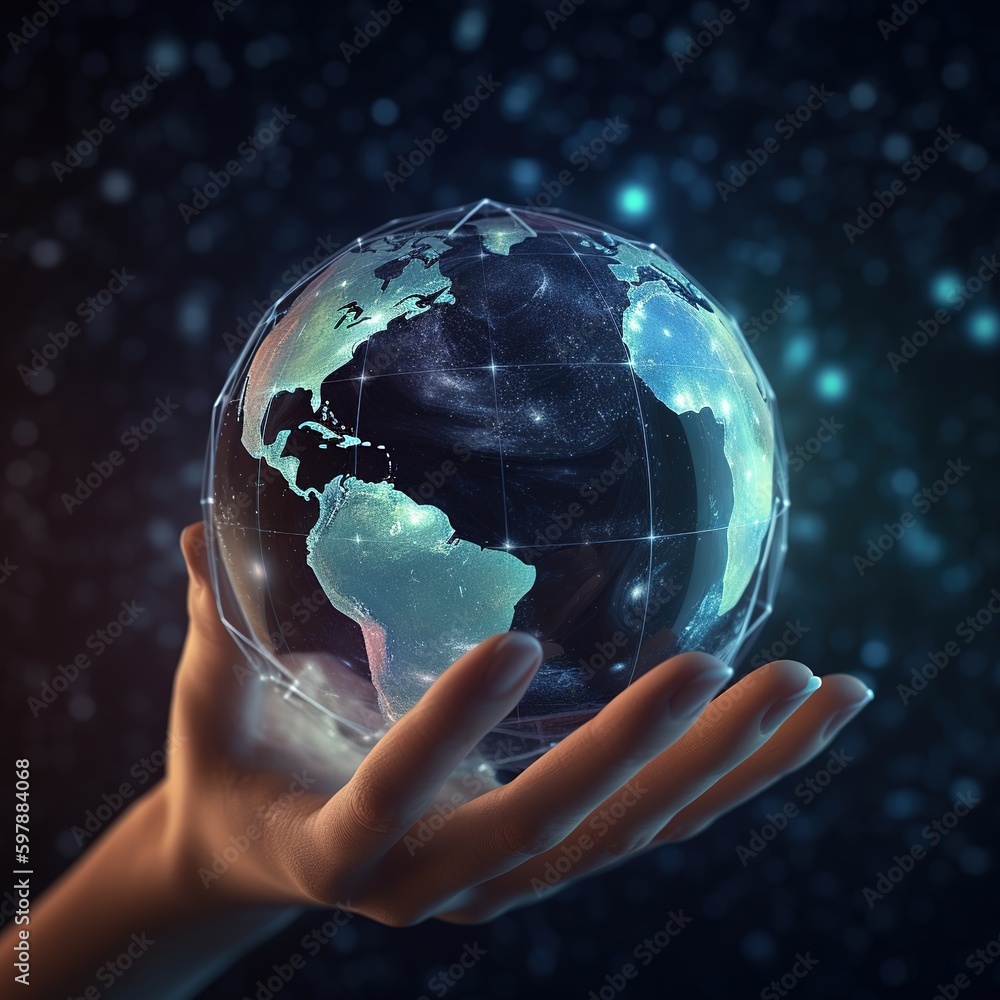Aufkleber tech for the metaverse.future-looking technology.the global networking connection incorporates innov