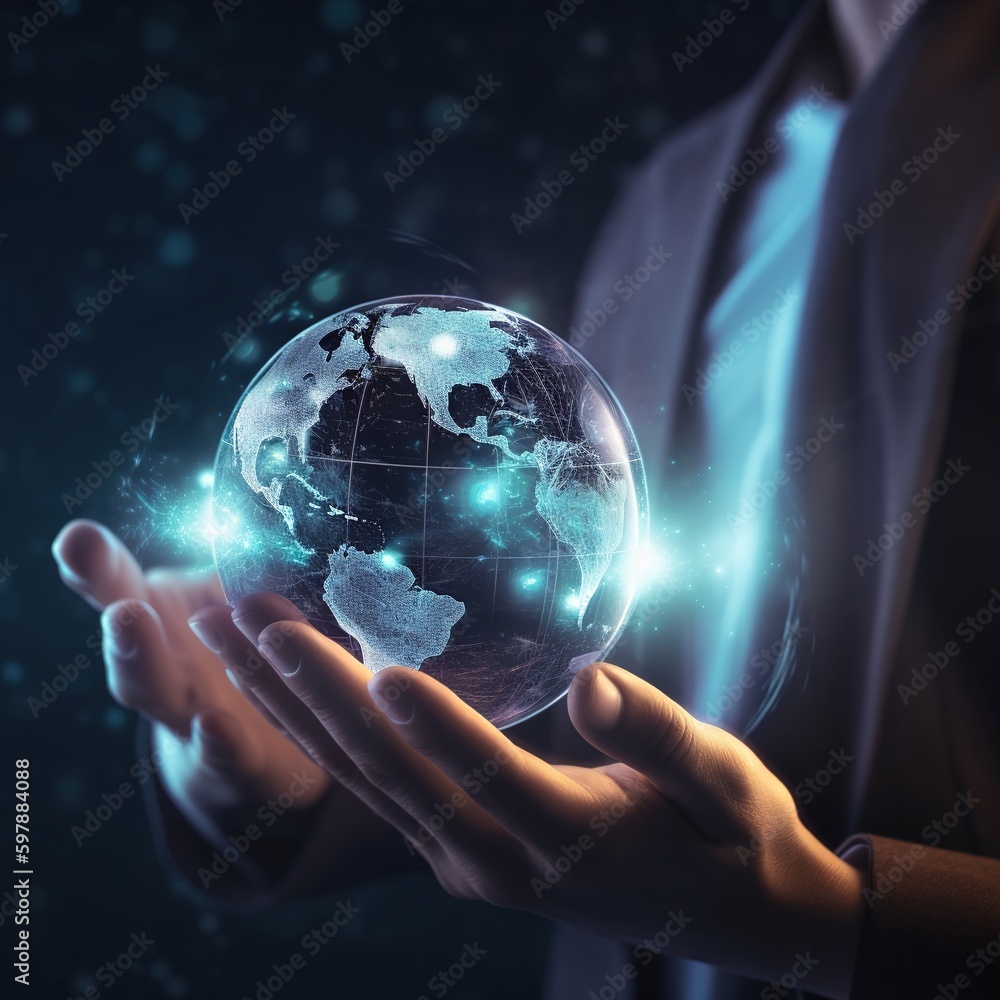 Poster technology of the future.science, innovation, and communication technology are all part of the globa