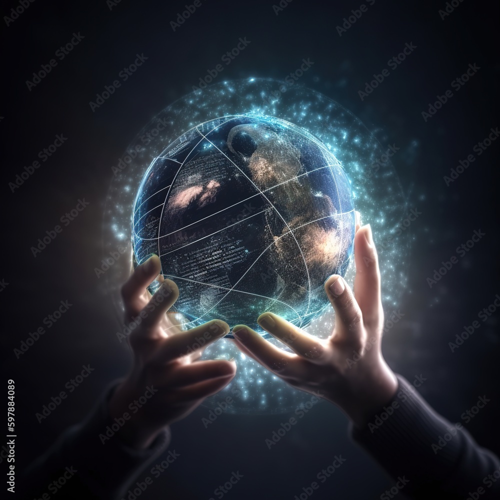 Poster technology of the future.science, innovation, and communication technology are all part of the globa