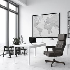 modern office with computer. generative ai