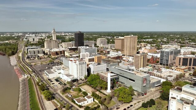 Baton Rouge Aerial footage of downtown 