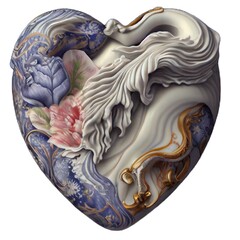 Obraz premium Generative AI abstract render of a heart symbol