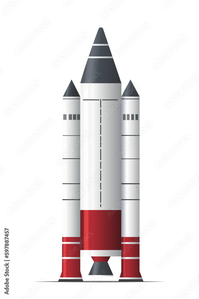 Poster vector rocket space ship, isolated vector illustration. simple retro spaceship icon.