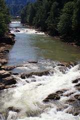 mountain river in the mountains thresholds