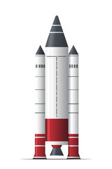 Vector rocket space ship, isolated vector illustration. Simple retro spaceship icon.