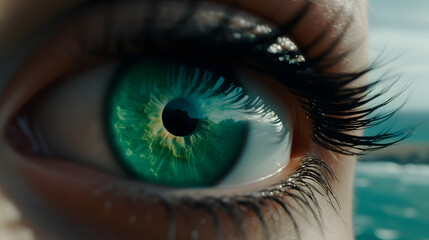 A Close-up Shot of a Person's Eye Slowly Opening, generative AI