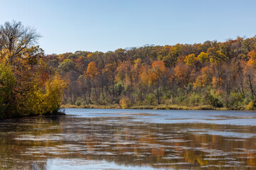 Autumn Colors reflect in Lake Alice at William O'Brien State Park in Minnesota