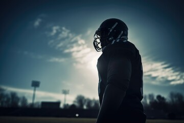 American Football player silhouette. NFL. Generative AI.