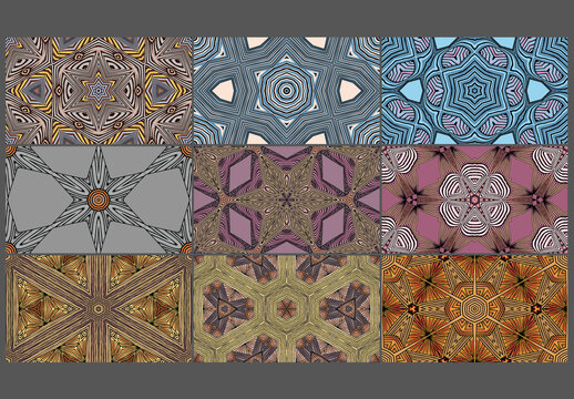 Seamless Pattern Collection with Mandala Ethic Motif