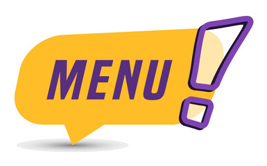 Colorful vector flat design banner menu. This sign is well adapted for web design.