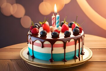 Birthday cake with candles 