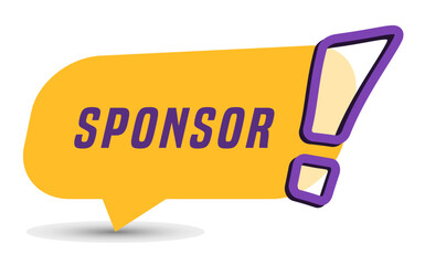 Colorful vector flat design banner sponsor. This sign is well adapted for web design.