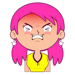 girl hurt face cartoon cute