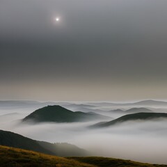 A cloudy and misty texture with foggy landscapes and misty mountains5, Generative AI