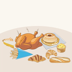 fast food illustration