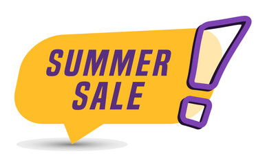 Colorful vector flat design banner summer sale. This sign is well adapted for web design.