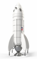 Retro-style rocket ship, perfect for vintage space themes and educational content.