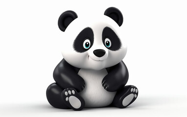 Cute panda cub seated, great for wildlife education and themed children’s content.