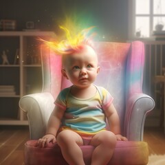 Generative AI - Baby mit Regenbogen 1b