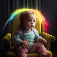 Generative AI - Baby mit Regenbogen 2d