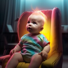 Generative AI - Baby mit Regenbogen 3d