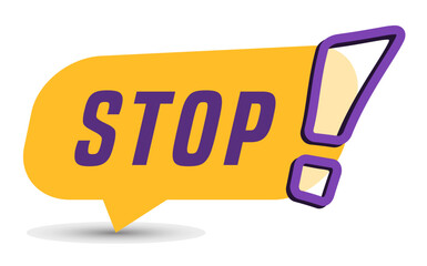 Colorful vector flat design banner stop. This sign is well adapted for web design.