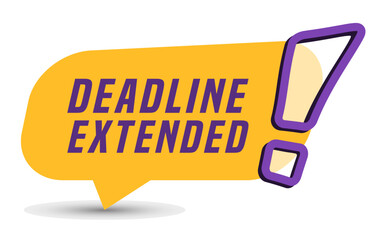 Colorful vector flat design banner deadline extended. This sign is well adapted for web design.