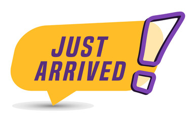 Colorful vector flat design banner just arrived. This sign is well adapted for web design.