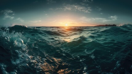Obraz premium Ocean wallpaper created with generative AI technology