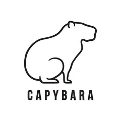 Simple Capybara Logo Vector Illustration. Design template for logo company, icon, symbol, emblem