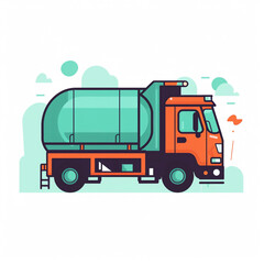 Fototapeta premium Dump Truck Cement Garbage Icon on White Generative AI