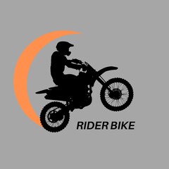 Fototapeta na wymiar rider bike logo design. motor cross