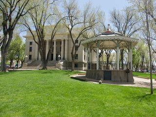 Traditional country Courthouse and gazebo on the town square