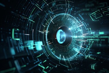 Fototapeta premium Futuristic High-Tech Background for Cybersecurity, Generative AI