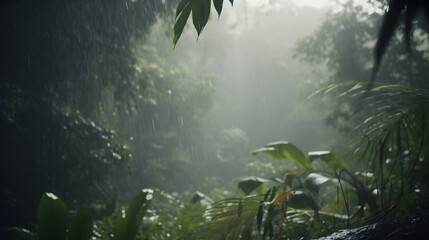 Sunlight filtering through the rainforest canopy