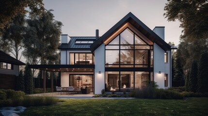 A modern take on a classic design with a sleek white exterior. AI generated