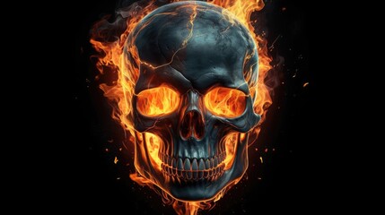 skull in fire
