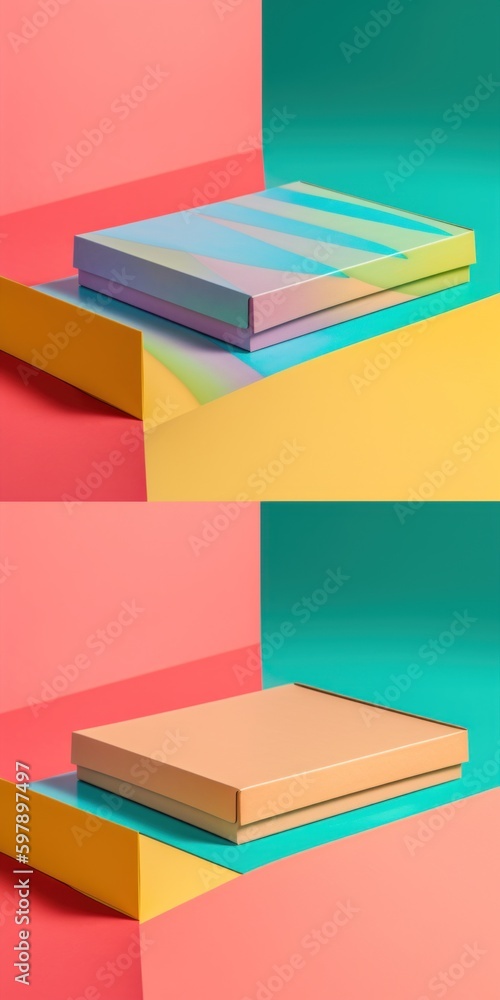 Aufkleber a stack of books sitting on top of a table. ai generative image.
