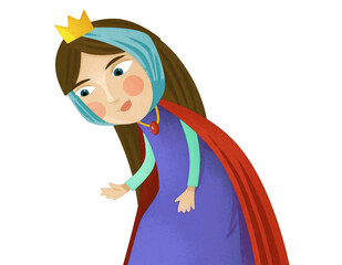 cartoon scene with queen or princess illustration artistic painting style