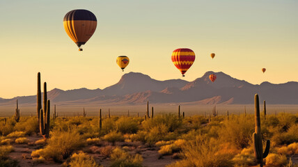 Obraz premium hot air balloon in the Arizona desert