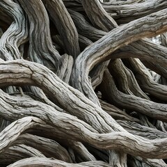 Fototapeta na wymiar A twisted and gnarled texture with twisted branches and roots3, Generative AI