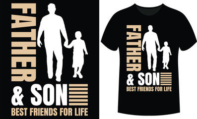 Father's Day Wishing Typography and Vector T-shirt Design in Illustration.