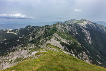Fototapeta premium Views of Vogel mountain and surrounding area in Slovenia