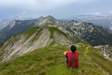 Naklejka na ściany i meble Views of Vogel mountain and surrounding area in Slovenia