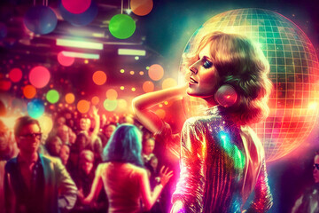 People dancing in a night club. Generative AI