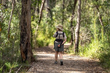 Girl hiking in the Australian bush
