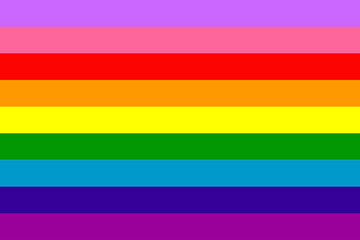 LGBTQ+ Rights Pride Flag of Rainbow flag (LGBT Pride) eight-stripe version designed by Gilbert Baker Vector