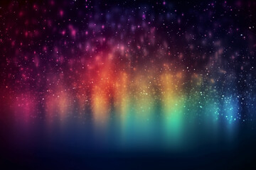 A blurred star light, aurora sky abstract background with bokeh glow, Illustration. AI generative